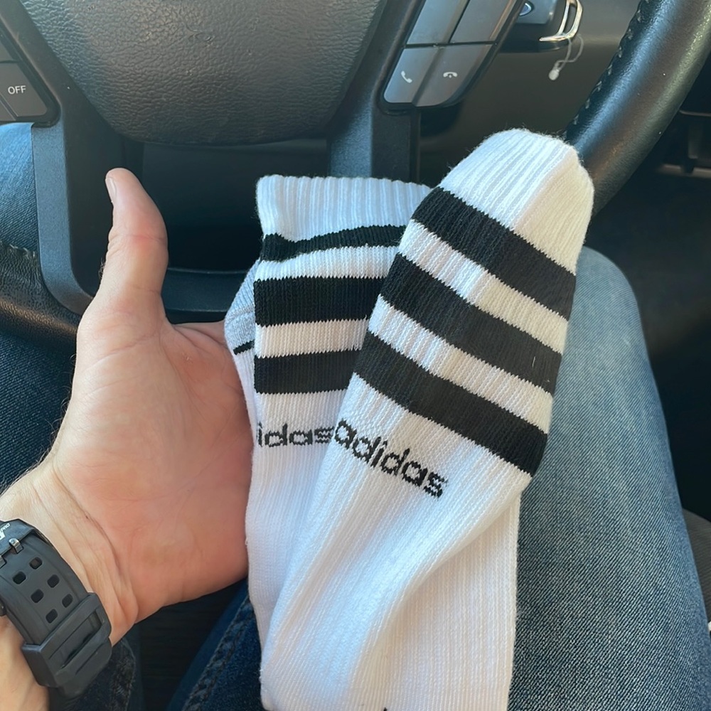 Men’s Adidas Striped Crew Socks - 1 pair. Brand new!